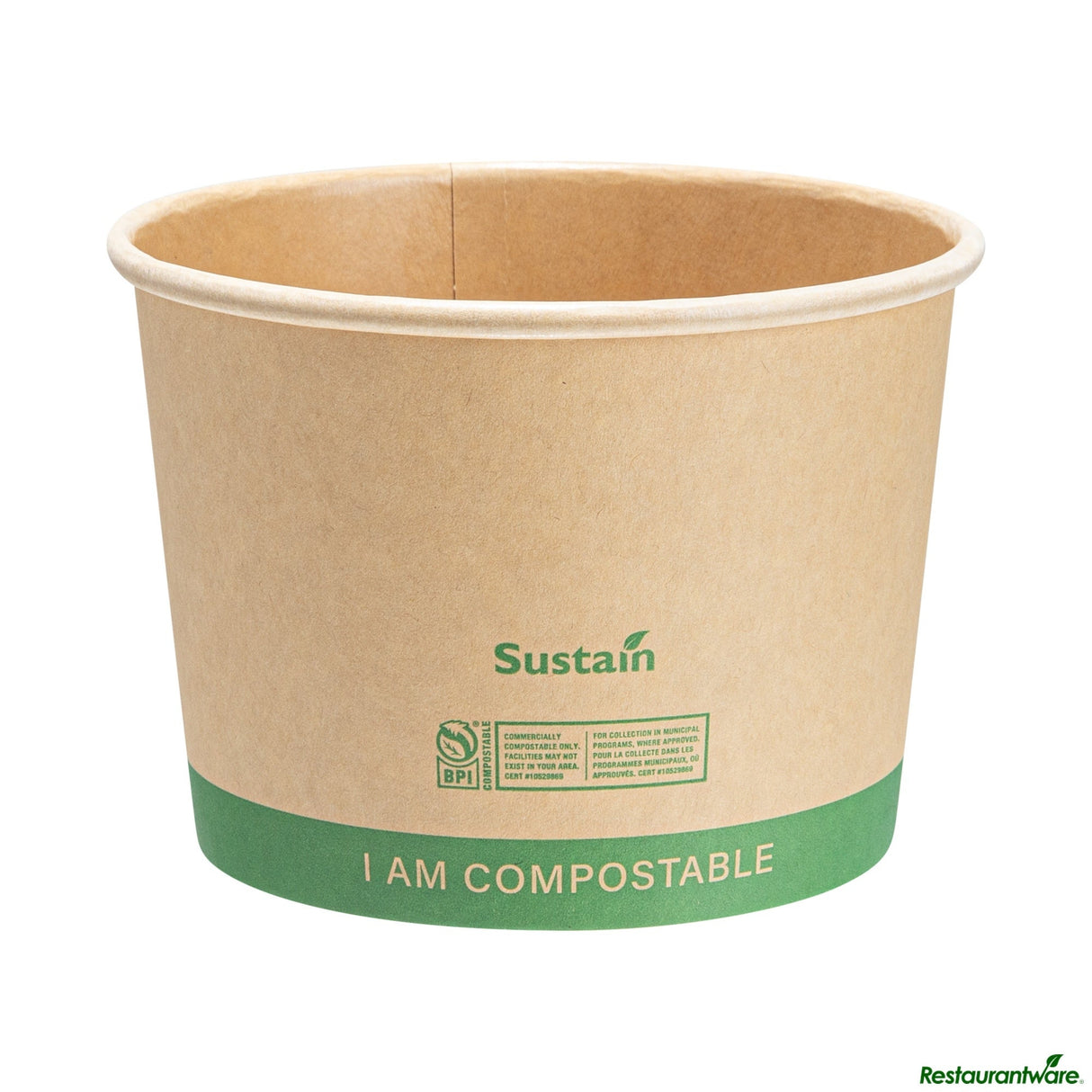 Containers, Soup, 16 Ounce, Paper, Kraft, 4.5 x 4.5 x 3.25 Inch, Compostable,25 - 1 EACH