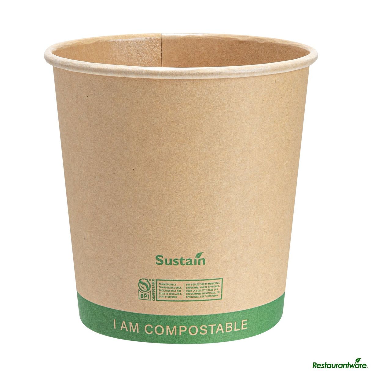 Containers, Soup, 24 Ounce, Paper, Kraft, 4.5 x 4.5 x 4.5 Inch, Compostable,25 - 1 EACH
