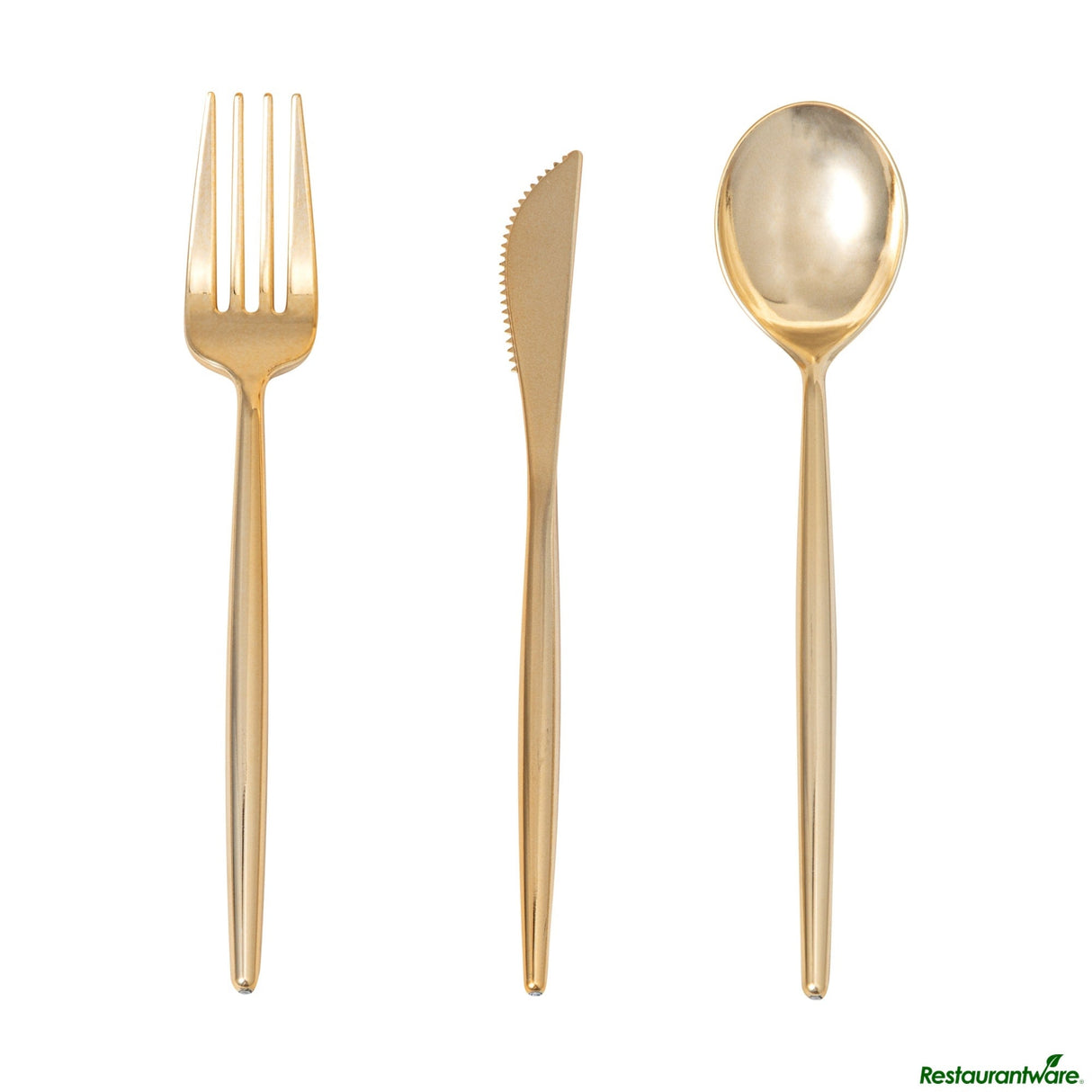 Cutlery Sets, Fork/Spoon/Knife, Moderna 7.50 Inch, Plastic, Gold,1 - 60 PIECE