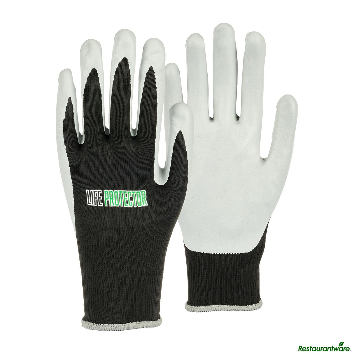 Gloves, Work, Life Protector X-Large, Nylon, Nitrile Foam Coated Palm, Black,10 - 2 PIECE