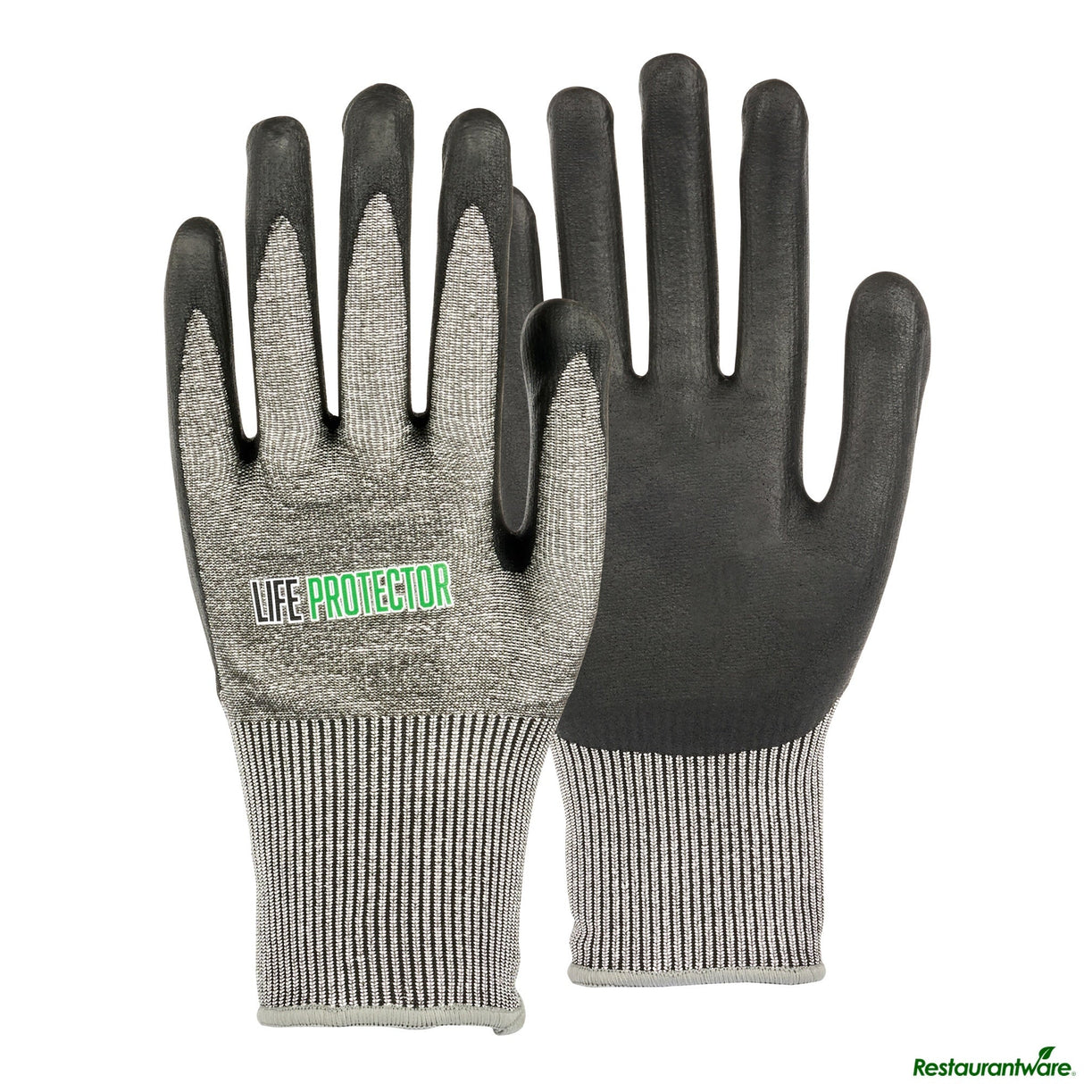 Gloves, Work, Life Protector X-Large, Cut-Resistant, HPPE Polyester & Spandex, Nitrile Foam Coated Palm, Gray,10 - 2 PIECE