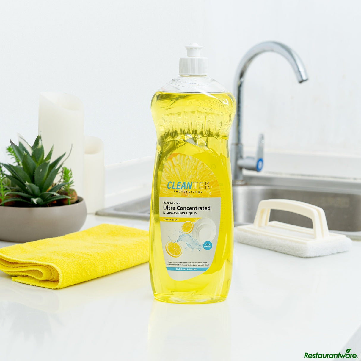 Detergent, Dish, Clean Tek Ultra Concentrated, Liquid, Lemon Scent,12 - 25.3 FLUID