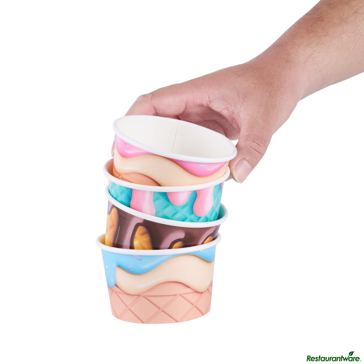 Cups, To-Go, Coppetta 8 Ounce, Paper, Assorted Cone, Round, 3.75 x 3.75 x 2.25 Inch,4 - 50 COUNT