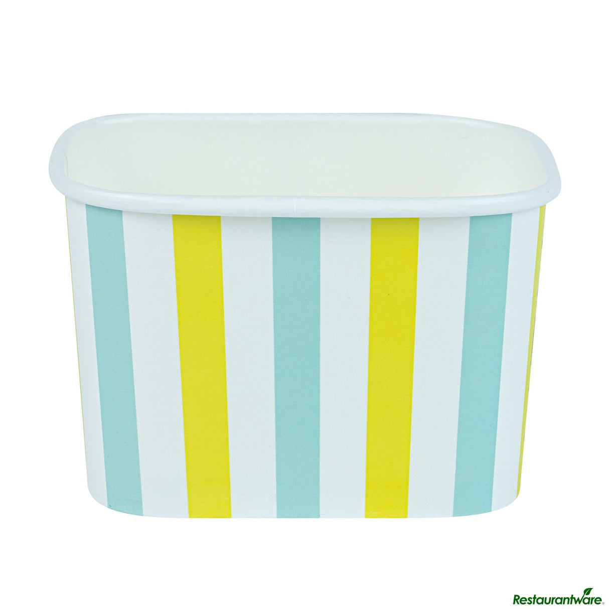 Cups, To-Go, Coppetta 12 Ounce, Paper, Blue & Green Stripe, Square, 4.25 x 3.25 x 2.75 Inch,4 - 50 COUNT