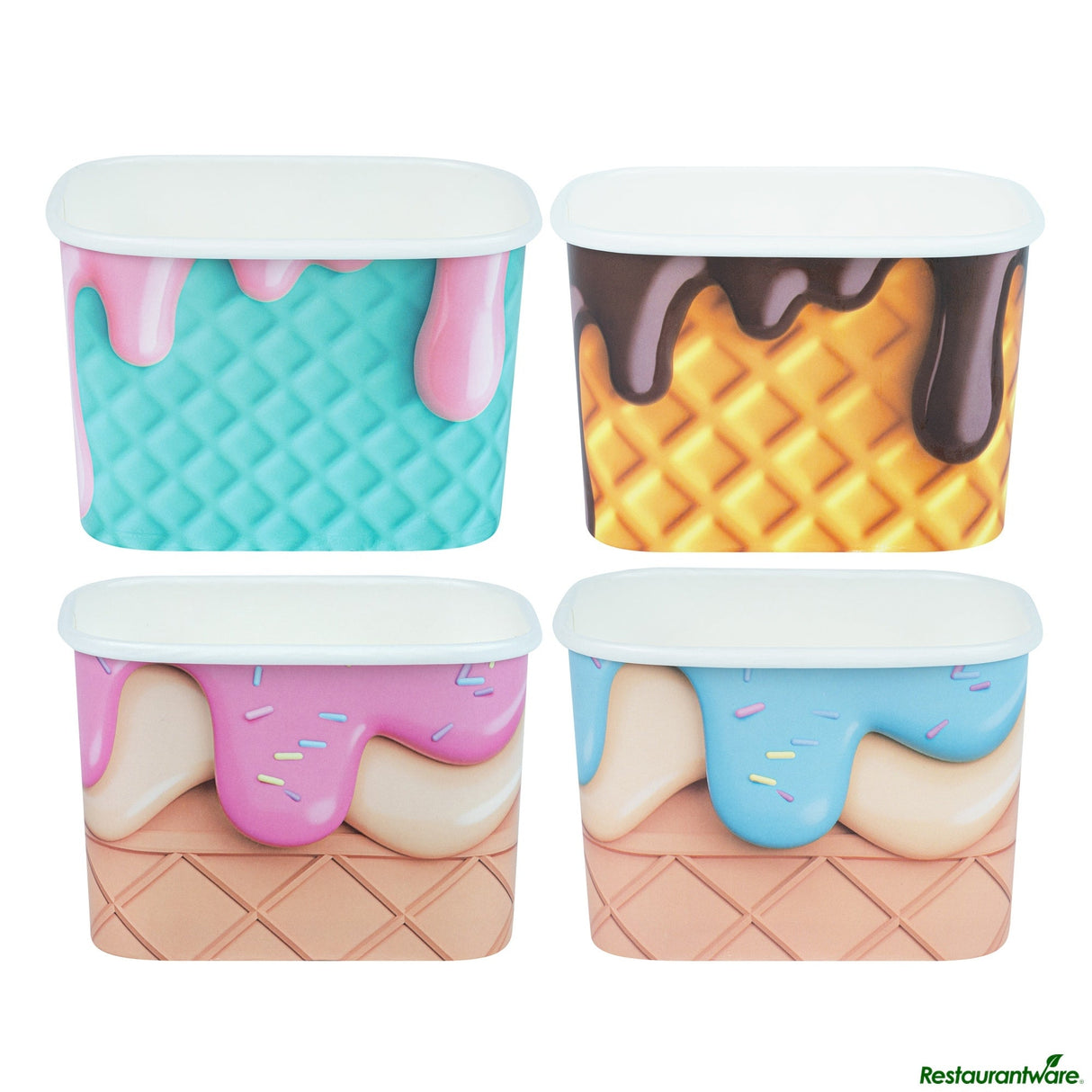 Cups, To-Go, Coppetta 12 Ounce, Paper, Assorted Cone, Square, 4.25 x 3.25 x 2.75 Inch,4 - 50 COUNT