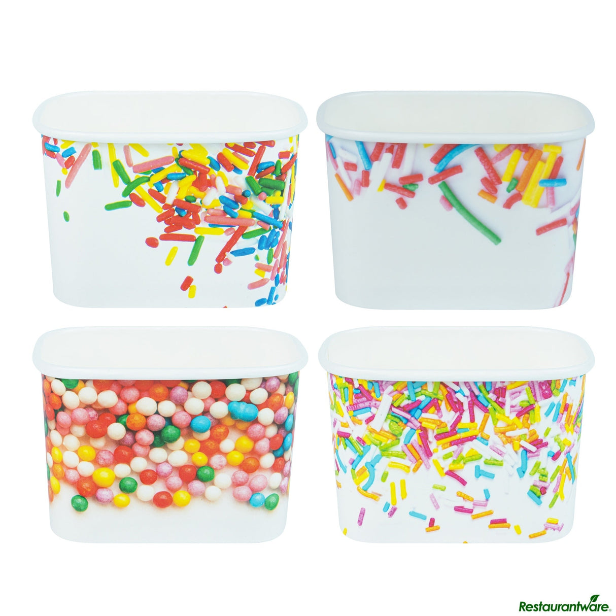 Cups, To-Go, Coppetta 12 Ounce, Paper, Assorted Sprinkles, Square, 4.25 x 3.25 x 2.75 Inch,4 - 50 COUNT