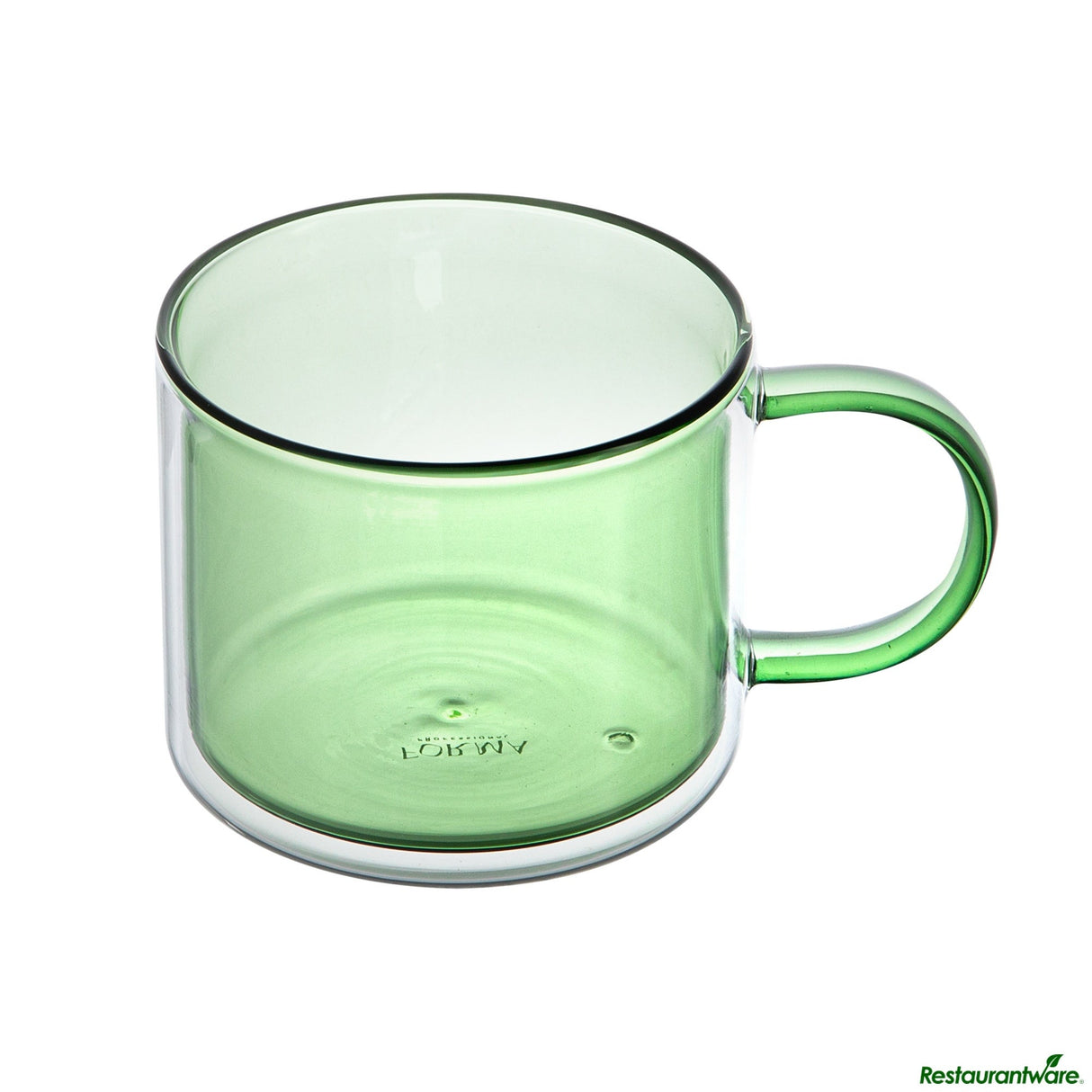 Mugs, Coffee, Forma Professional, 11 Ounce, Green, Double Wall, Borosilicate, with Handle, 3.50 x 3.50 x 3 Inch,6 - 2 COUNT