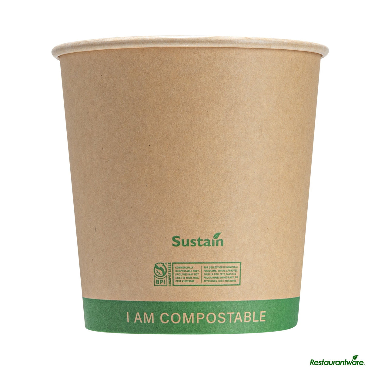 Containers, Soup, 24 Ounce, Paper, Kraft, 4.5 x 4.5 x 4.5 Inch, Compostable,8 - 25 COUNT