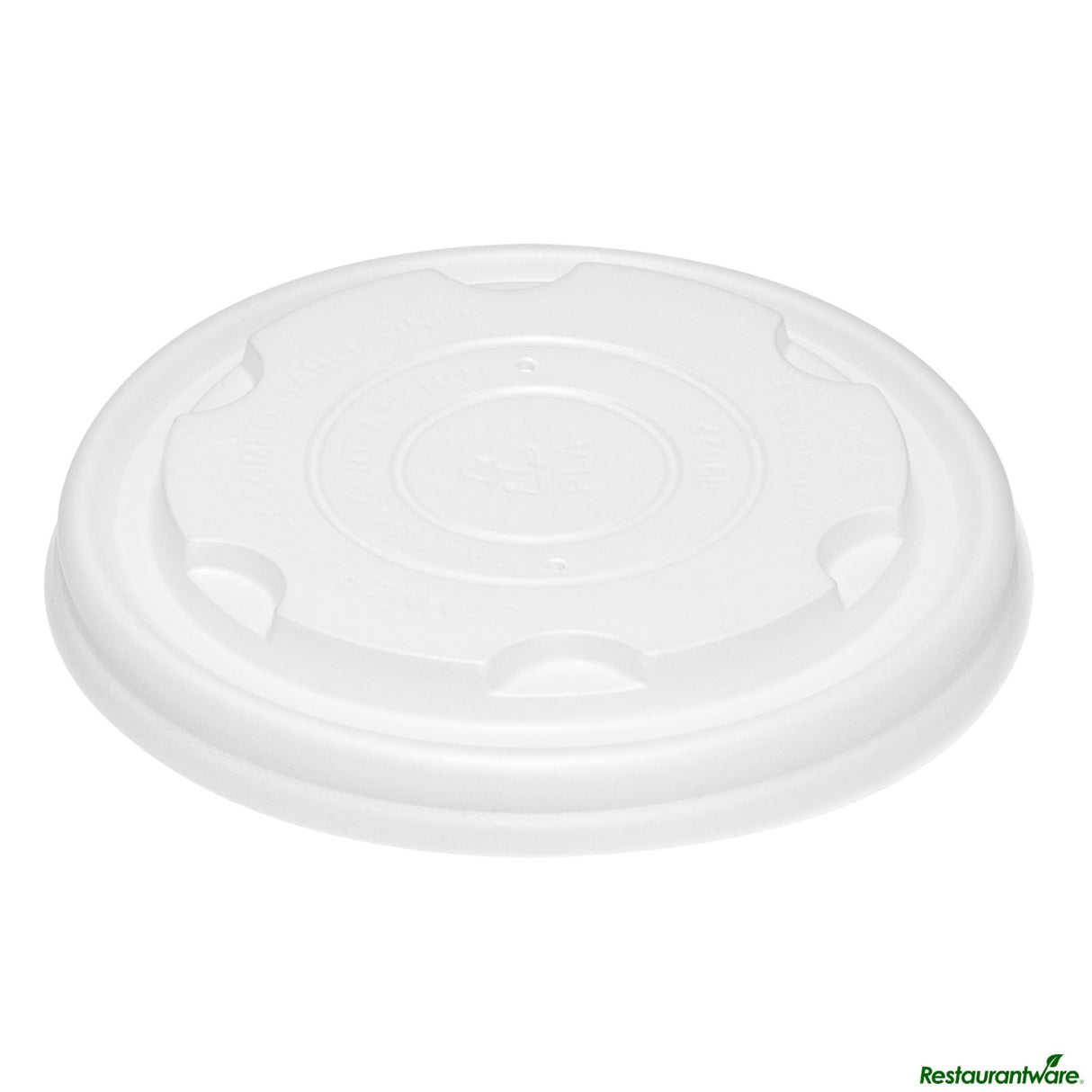 Lids, Sustain, Plastic, White, Round, for 8 Ounce Soup Container,8 - 25 COUNT