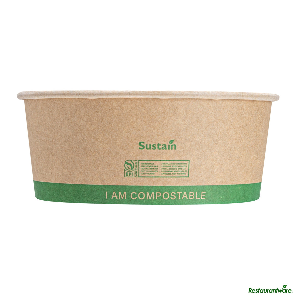 Containers, Take-Out, 25 Ounce, Paper, Kraft, Round, 5.75 x 5.75 x 2.25 Inch, Compostable,4 - 50 COUNT