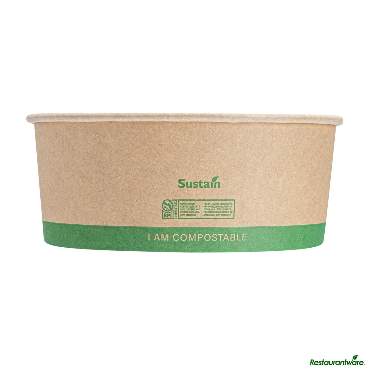 Containers, Take-Out, 37 Ounce, Paper, Kraft, Round, 6.5 x 6.5 x 2.5 Inch, Compostable,4 - 50 COUNT