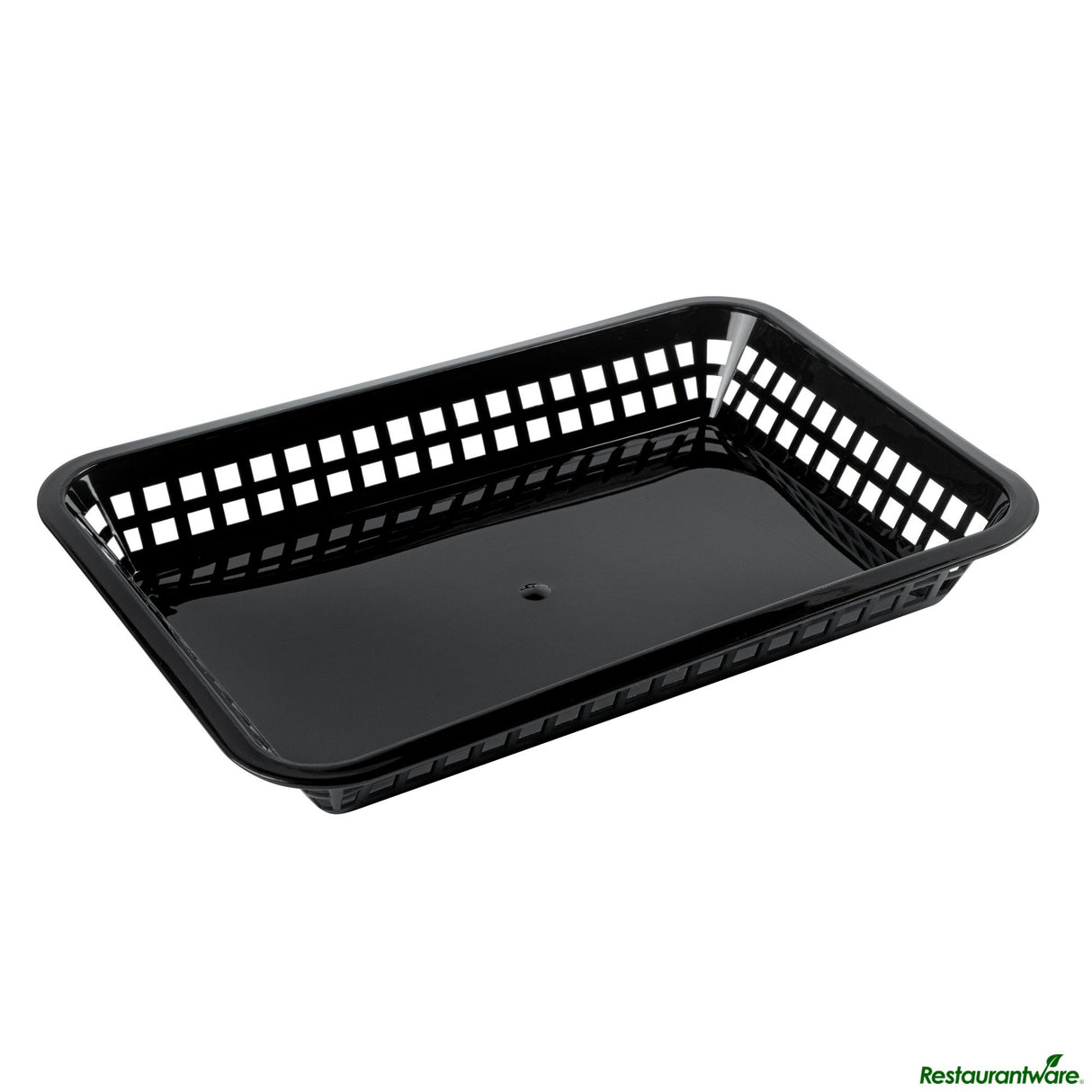 Baskets, Fast Food Serving, 11.75 x 8.5 x 1.5 Inch, Plastic, Black, Rectangle,10 - 10 COUNT