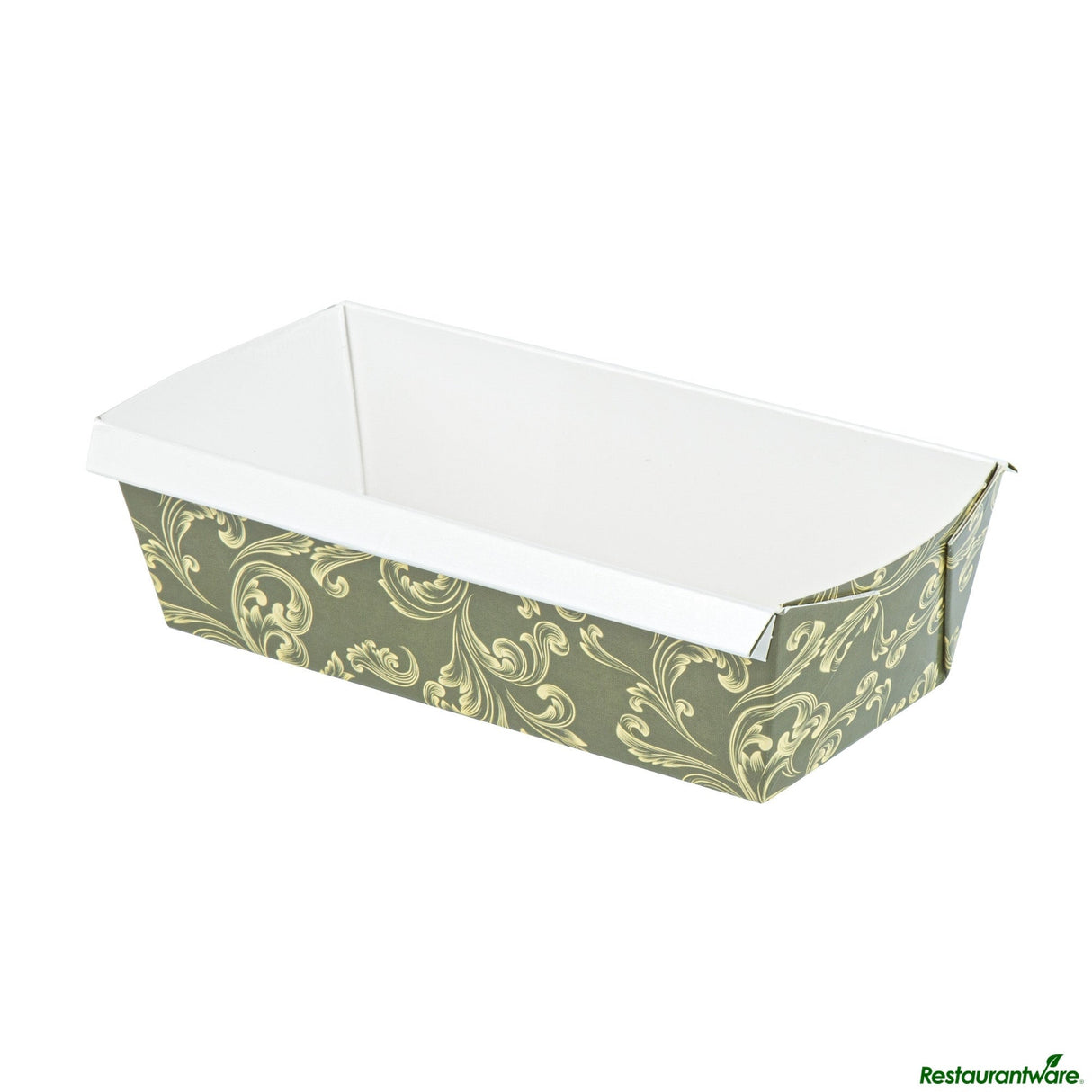 Pans, Loaf, Bake Tek 32 Ounce, Greaseproof Paper, Dark Green Vintage Floral, 8 x 3.75 x 2.25 Inch,4 - 25 COUNT