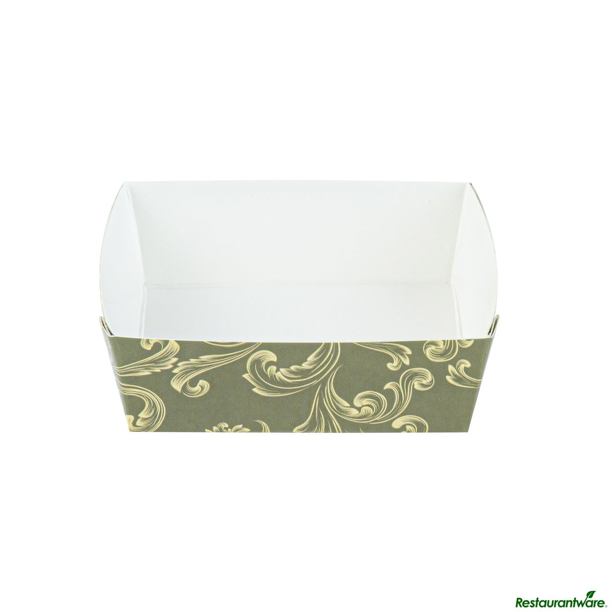 Trays, Baking, Bake Tek 8 Ounce, Greaseproof Paper, Dark Green Vintage Floral, 4.25 x 4.25 x 1.5 Inch,100 - 1 EACH
