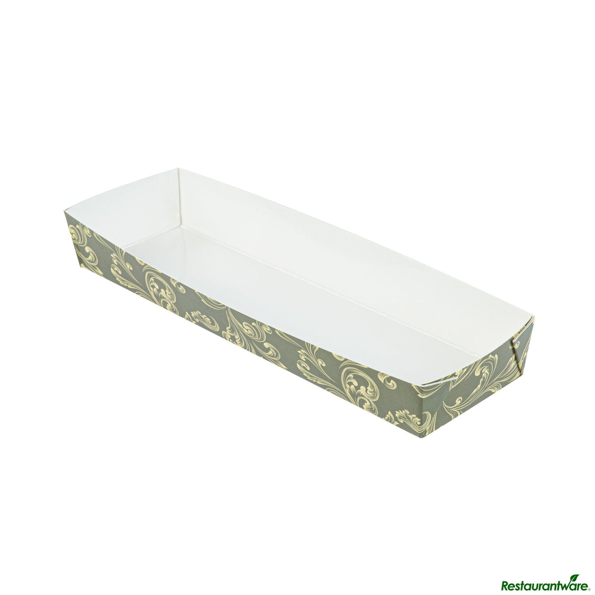 Trays, Baking, Bake Tek 13 Ounce, Greaseproof Paper, Dark Green Vintage Floral, 10.75 x 3.25 x 1.5 Inch,4 - 25 COUNT