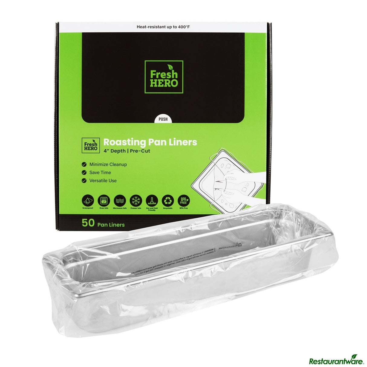 Liners, Pan, Fresh Hero 42 x 14 x 4 Inch, Nylon Roasting,50 - 1 EACH