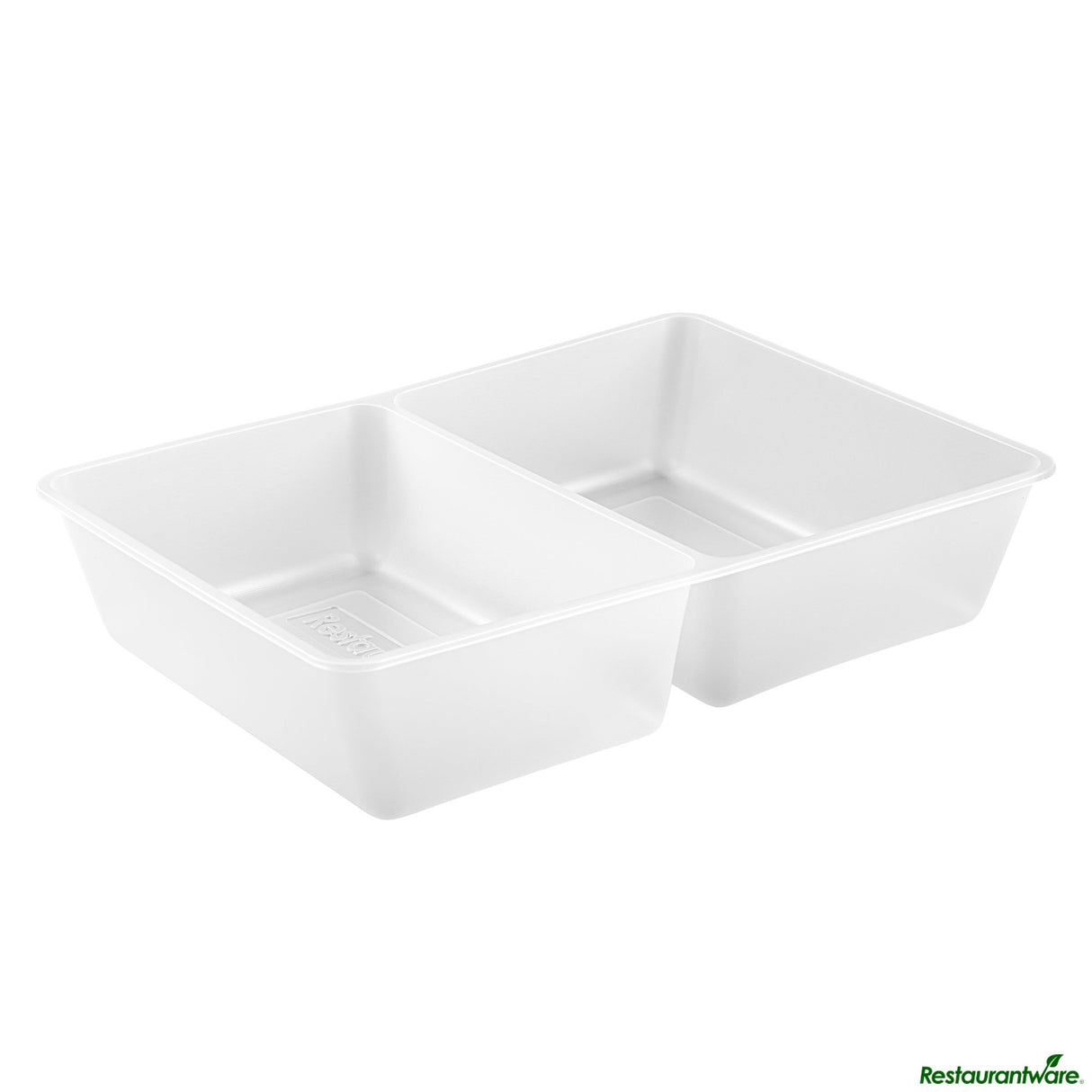 Trays, 2-Compartment Insert, Bio Tek 43 Ounce, Microwavable Plastic, White, for 49/71/98 Ounce Take-Out Box,4 - 50 COUNT