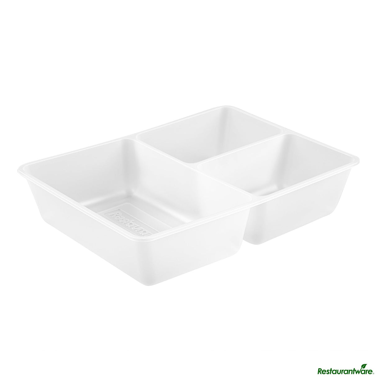 Trays, 3-Compartment Insert, Bio Tek 40 Ounce, Microwavable Plastic, White, for 49/71/98 Ounce Take-Out Box,4 - 50 COUNT
