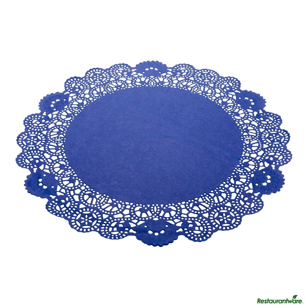 Doilies, Lace, Pastry Tek 12 Inch, Paper, Navy Blue, Round,40 - 100 COUNT