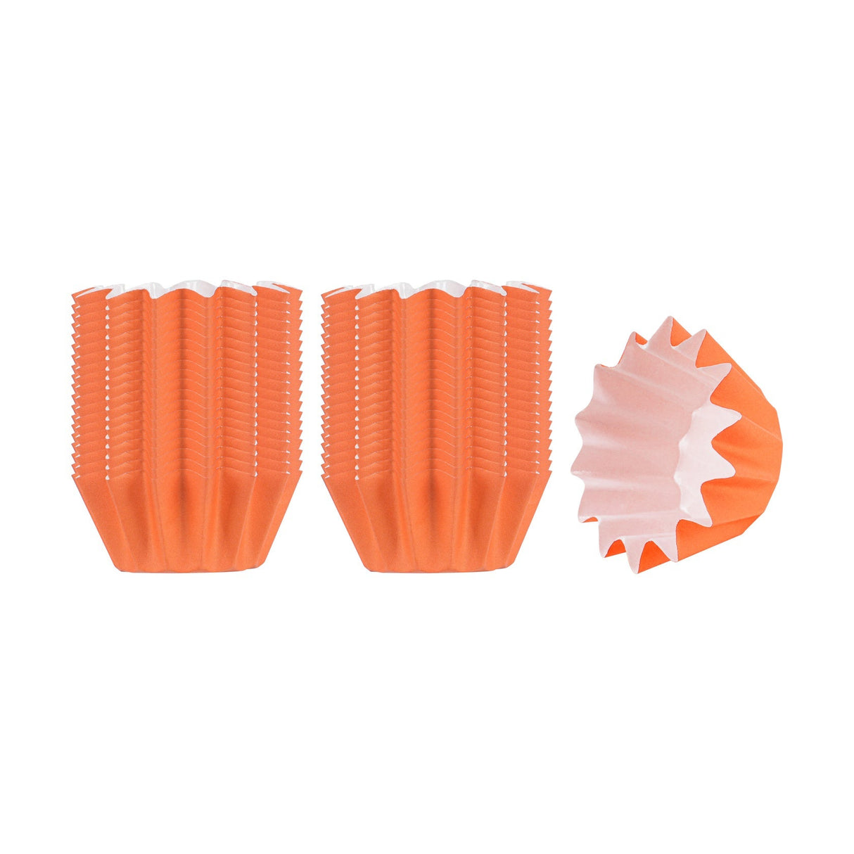 Cups, Baking, 0.40 Ounce, Paper, Tangerine Orange, Flared, Mini 2 x 2 x 0.50 Inch,200 - 1 EACH