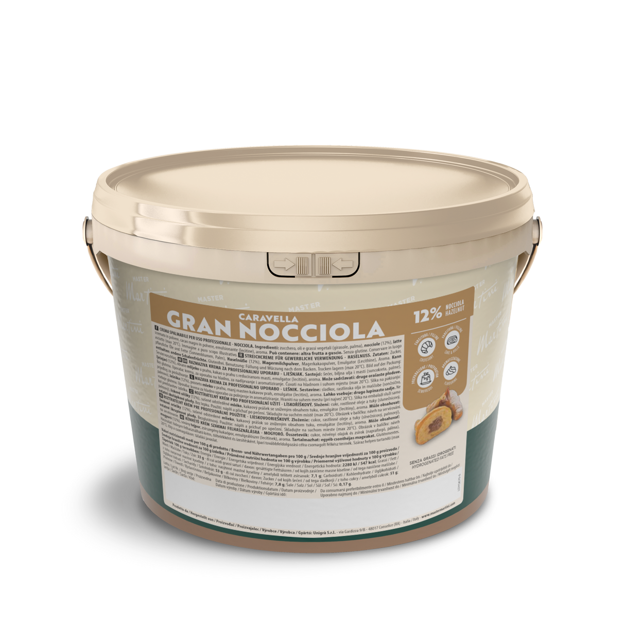 Filling, Pastry, Caravella Gran Nocciola Cream,1 - 5 KILOGRAM