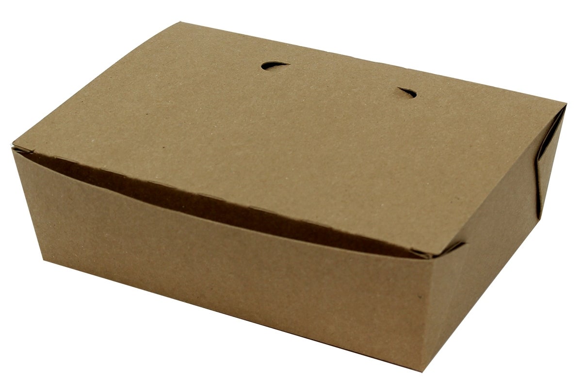 Containers, Food, #3, Paper, Kraft, with Hinged Lid,4 - 40 COUNT