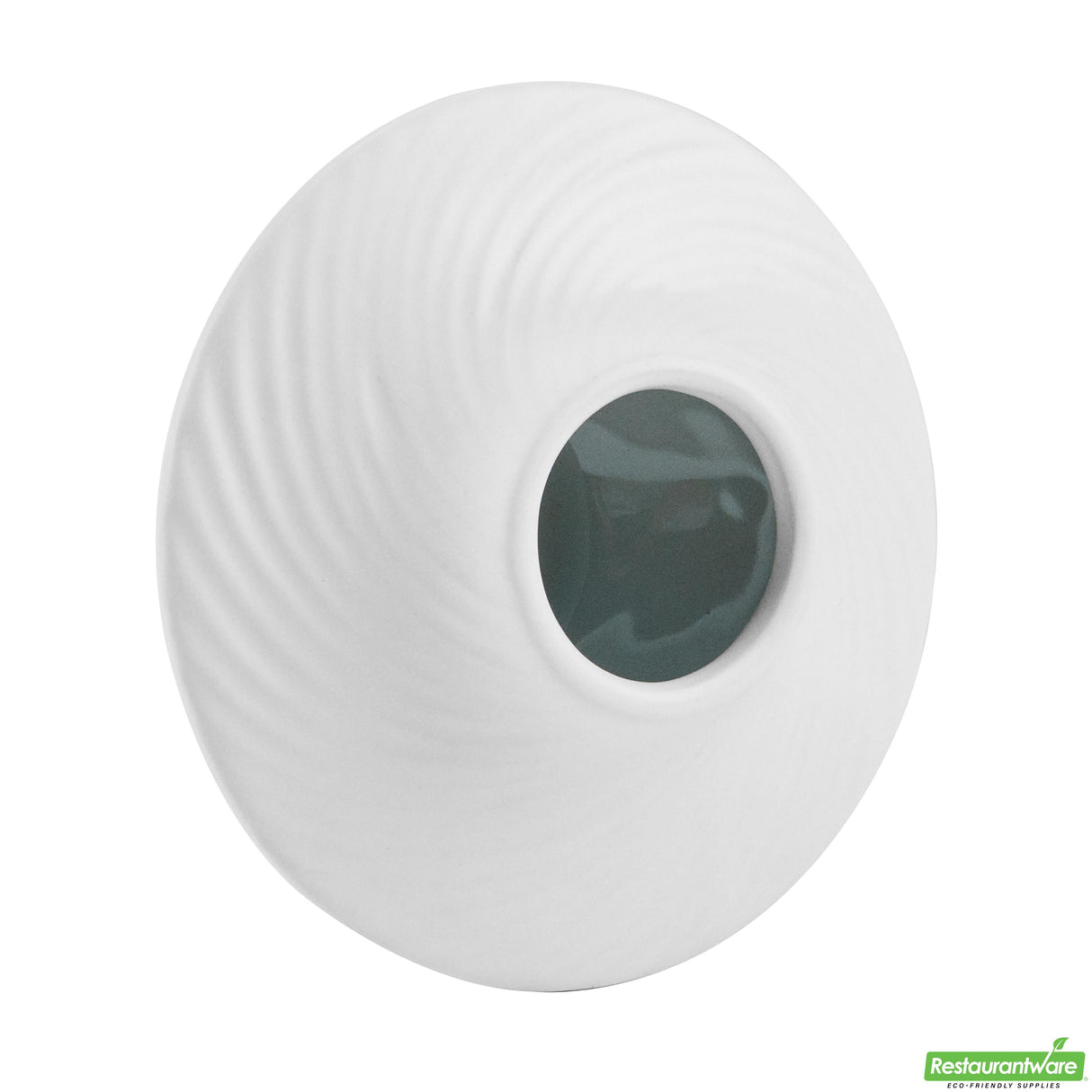 Vase, Table Art, 5.25 x 5.25 x 2.75 Inch, Ceramic, White, Swirl Shape,1 - 1 EACH