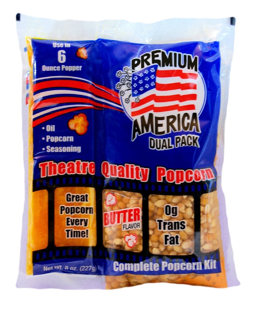 Popcorn Kit, Unpopped, Yellow, with Oil/Popcorn/Seasoning,36 - 8 OUNCE