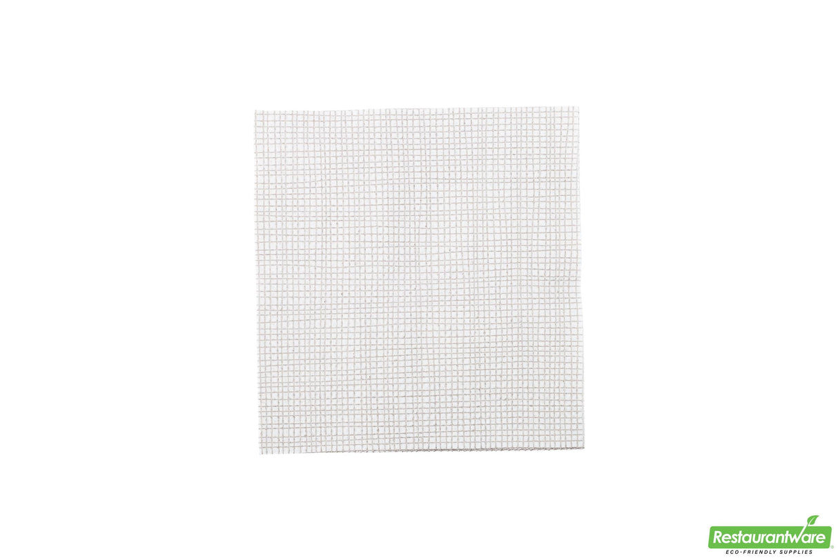 Napkins, Cocktail, 2 Ply, White with Grey Threads, 8 x 8 Inch, 8 Linear Inch,1 - 4800 COUNT