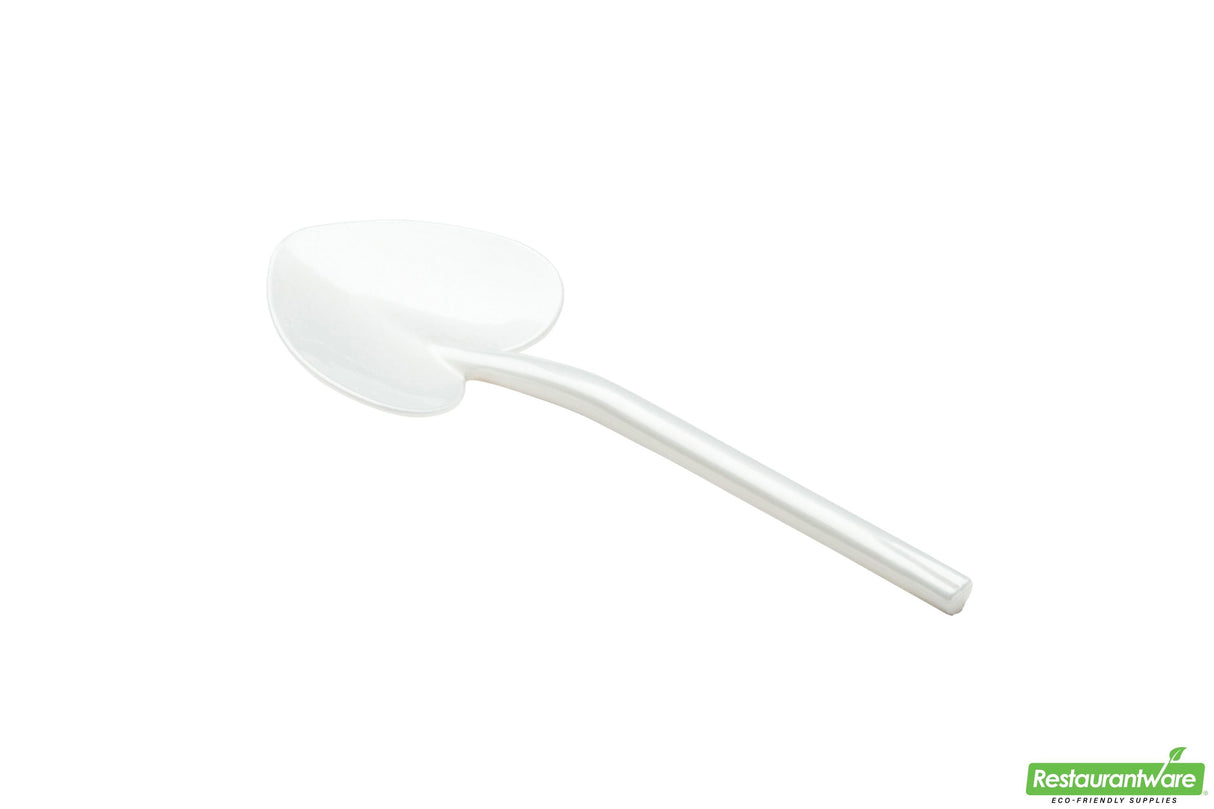 Spoons, Dessert, Love Shovel, Heavyweight Plastic, Pearl White, 3.5 Inch, 3.5 Linear Inch,1 - 500 COUNT