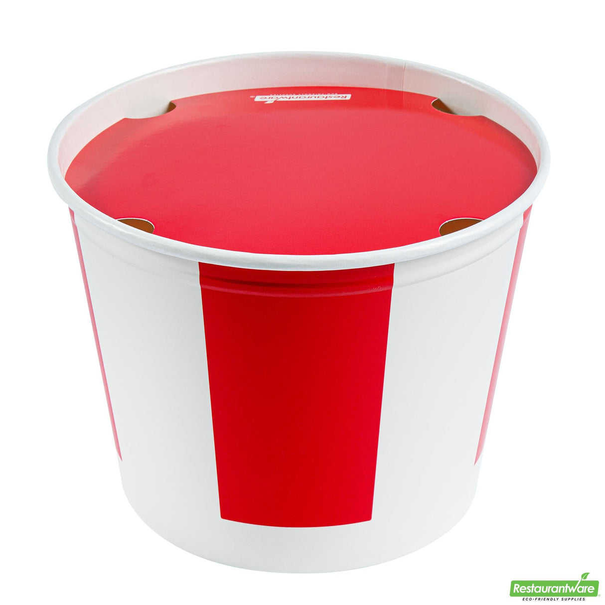 Buckets, Chicken, Bio Tek 150 Ounce, Paper, Red & White, includes Lid,25 - 1 EACH