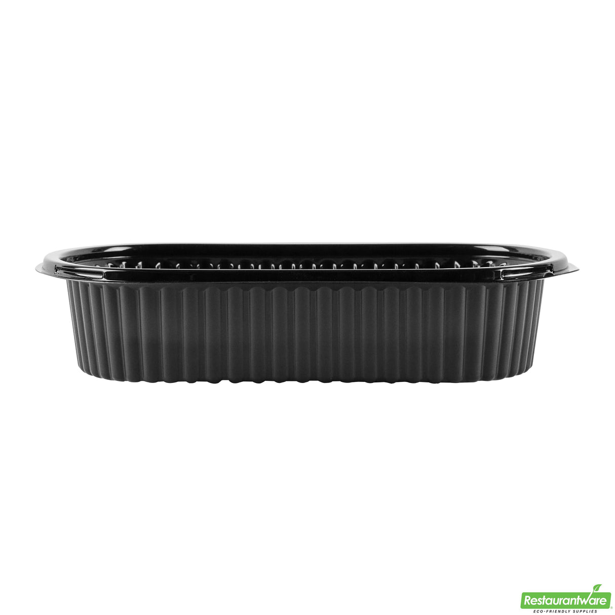 Containers, Food, RW Base 32 Ounce, Microwavable Plastic, Black, 9.25 x 6 x 2.50 Inch, Oval, Includes Clear Dome Lid,2 - 50 COUNT