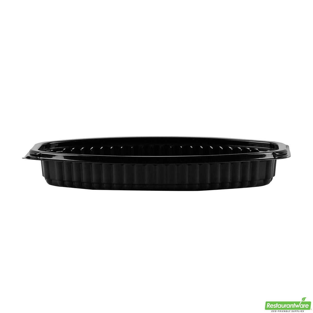 Containers, Food, RW Base 12 Ounce, Microwavable Plastic, Black, 8 x 5.50 x 2 Inch, Oval, Includes Clear Lid,2 - 50 COUNT