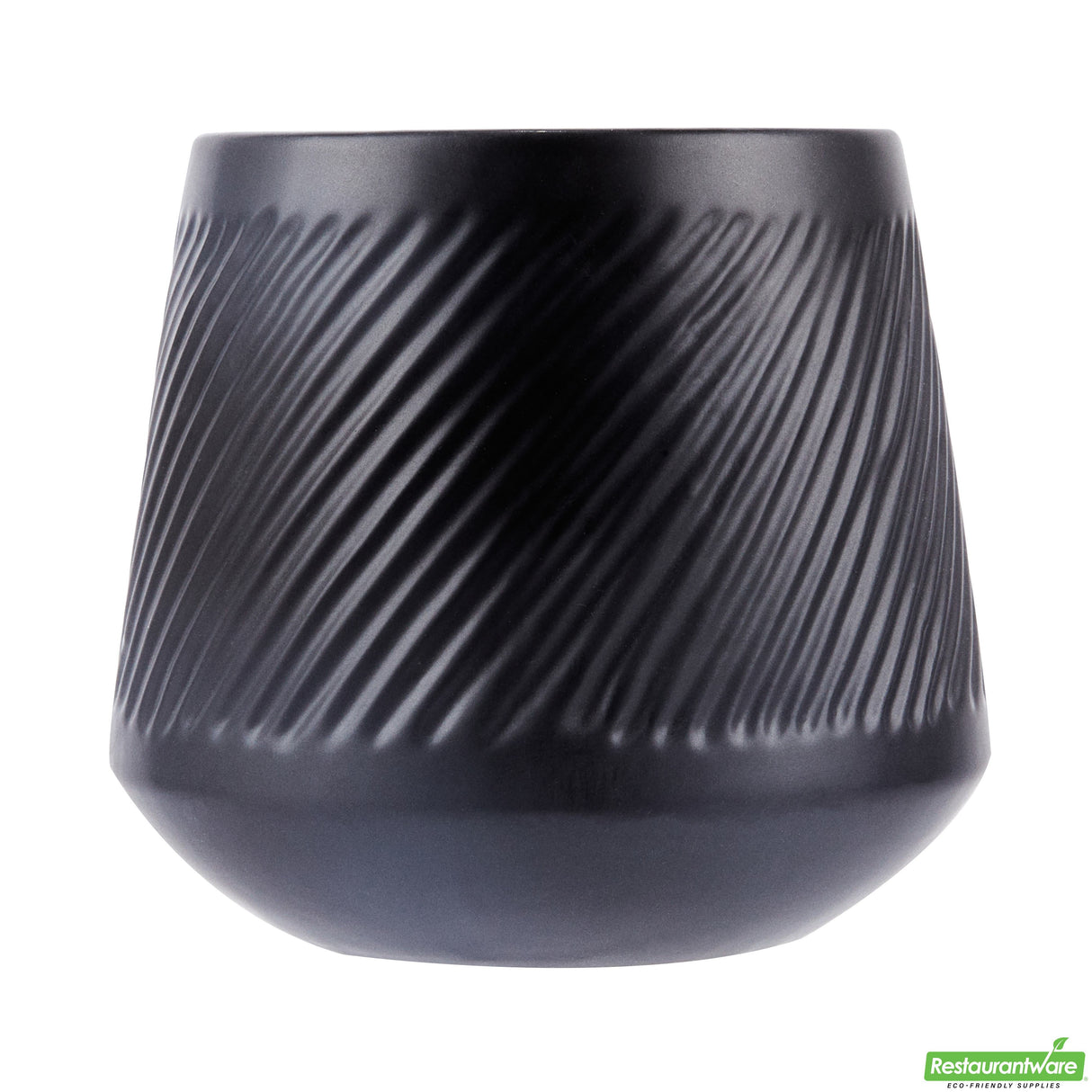 Vase, Table Art, 6 x 6 x 5.50 Inch, Ceramic, Black, Tea Cup Shape,1 - 1 EACH