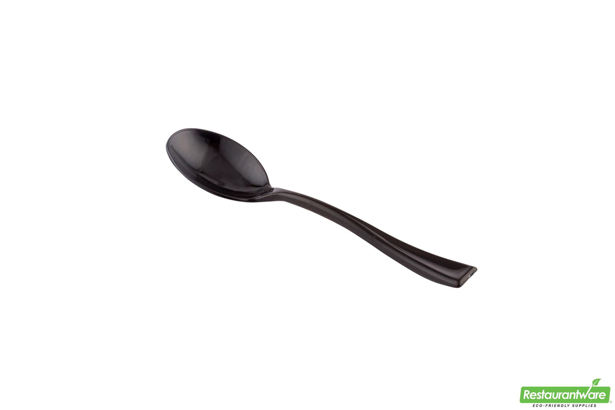 Spoons, Plastic, Black, 4 Inch, 4 Linear Inch,1 - 500 COUNT