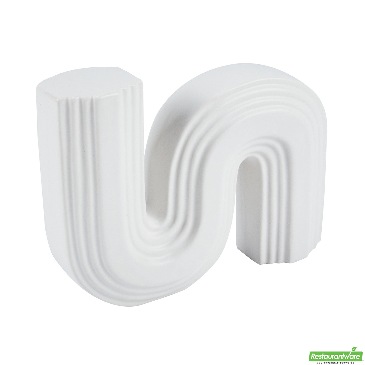 Vase, Table Art, 7.25 x 2 x 6 Inch, Ceramic, White, S Shape,1 - 1 EACH