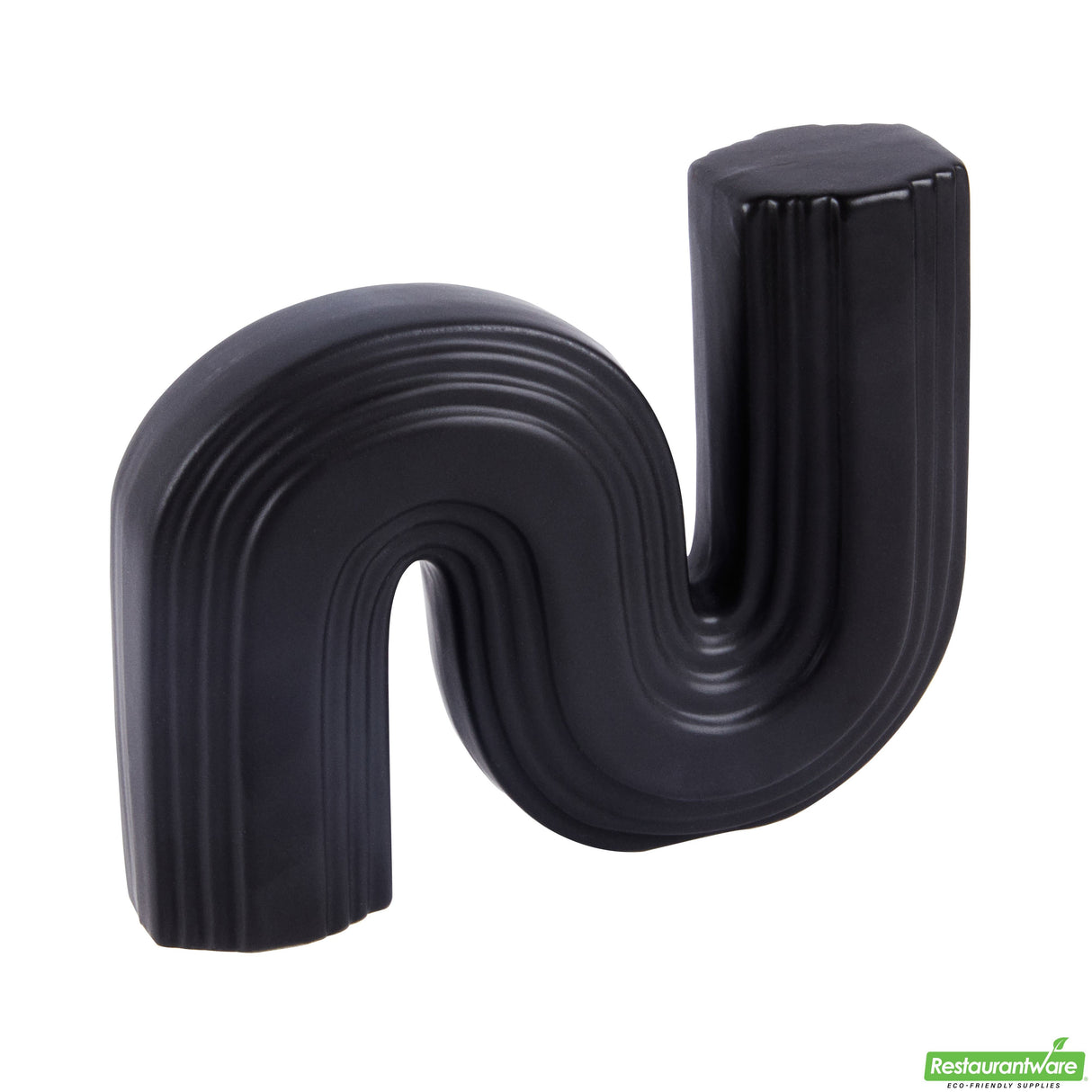 Vase, Table Art, 7.25 x 2 x 6 Inch, Ceramic, Black, S Shape,1 - 1 EACH