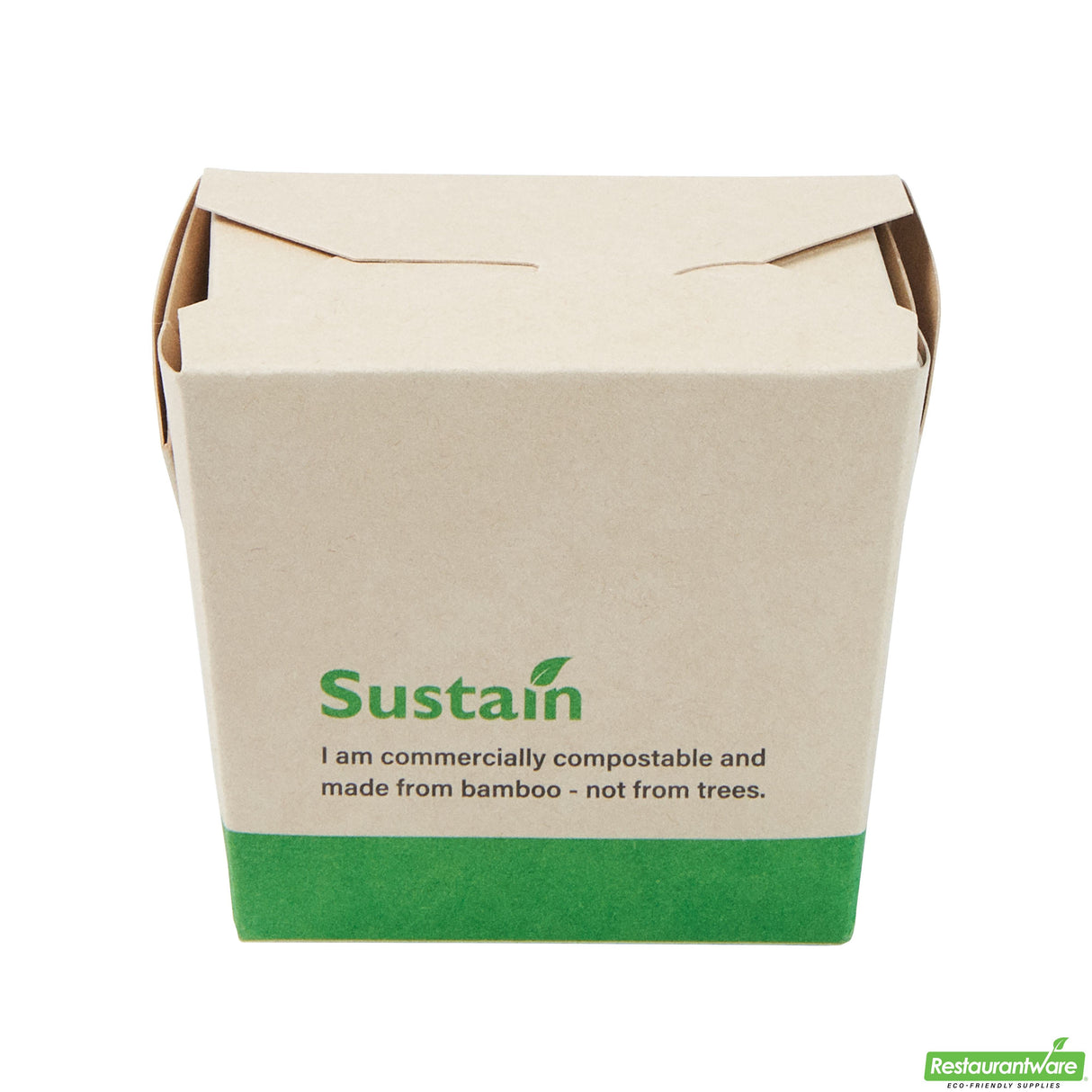 Containers, Noodle Take-Out, Sustain 8 Ounce, PLA-Lined Bamboo Paper, 2.75 x 2.25 x 2.50 Inch, Square,4 - 50 COUNT