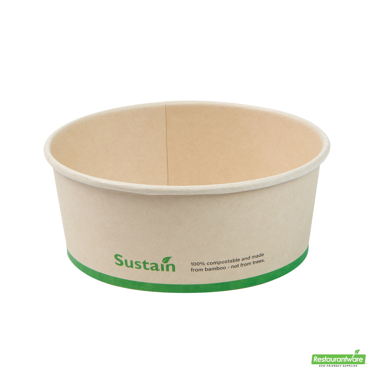 Containers, Salad, Sustain 25 Ounce, PLA-Lined Bamboo Paper, 6 x 6 x 2.50 Inch, Round,4 - 50 COUNT
