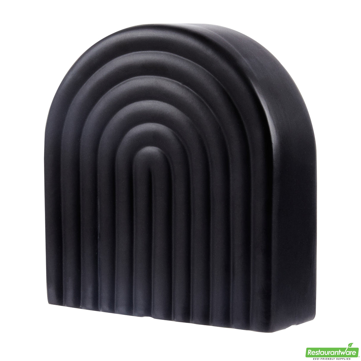 Vase, Table Art, 6 x 2 x 6.25 Inch, Ceramic, Black, Rainbow Shape,1 - 1 EACH