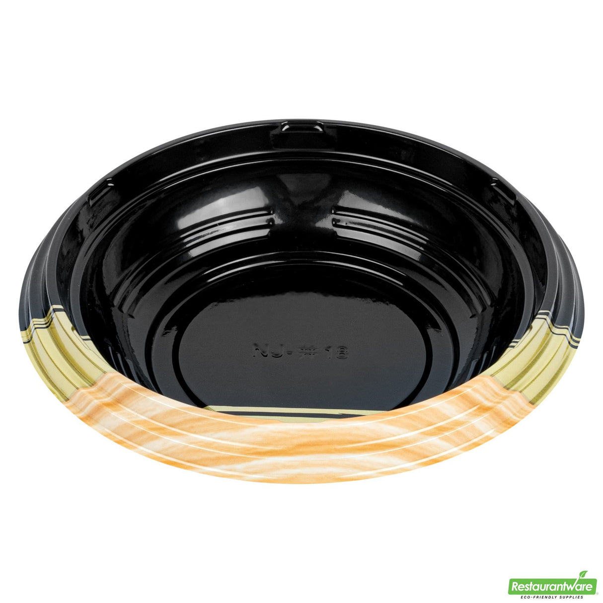 Bowls, Asian-Style, Bento Tek 14 Ounce, Plastic, Black & Gold, 7 x 7 x 1.50 Inch,100 - 1 EACH
