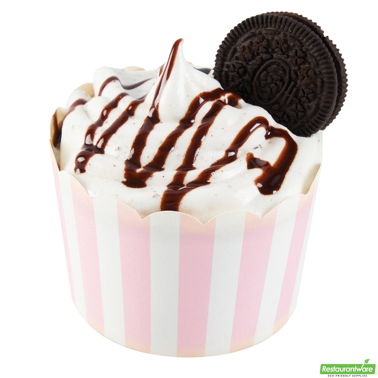 Cups, Baking, 10 Ounce, Paper, Pink Stripe, Scallop, Jumbo 3.50 x 3.50 x 2.50 Inch, Round,200 - 1 EACH