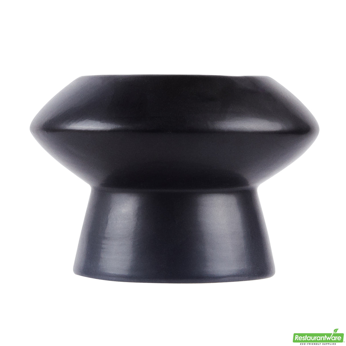 Vase, Table Art, 5.75 x 5.75 x 4 Inch, Ceramic, Black, Mushroom Shape,1 - 1 EACH