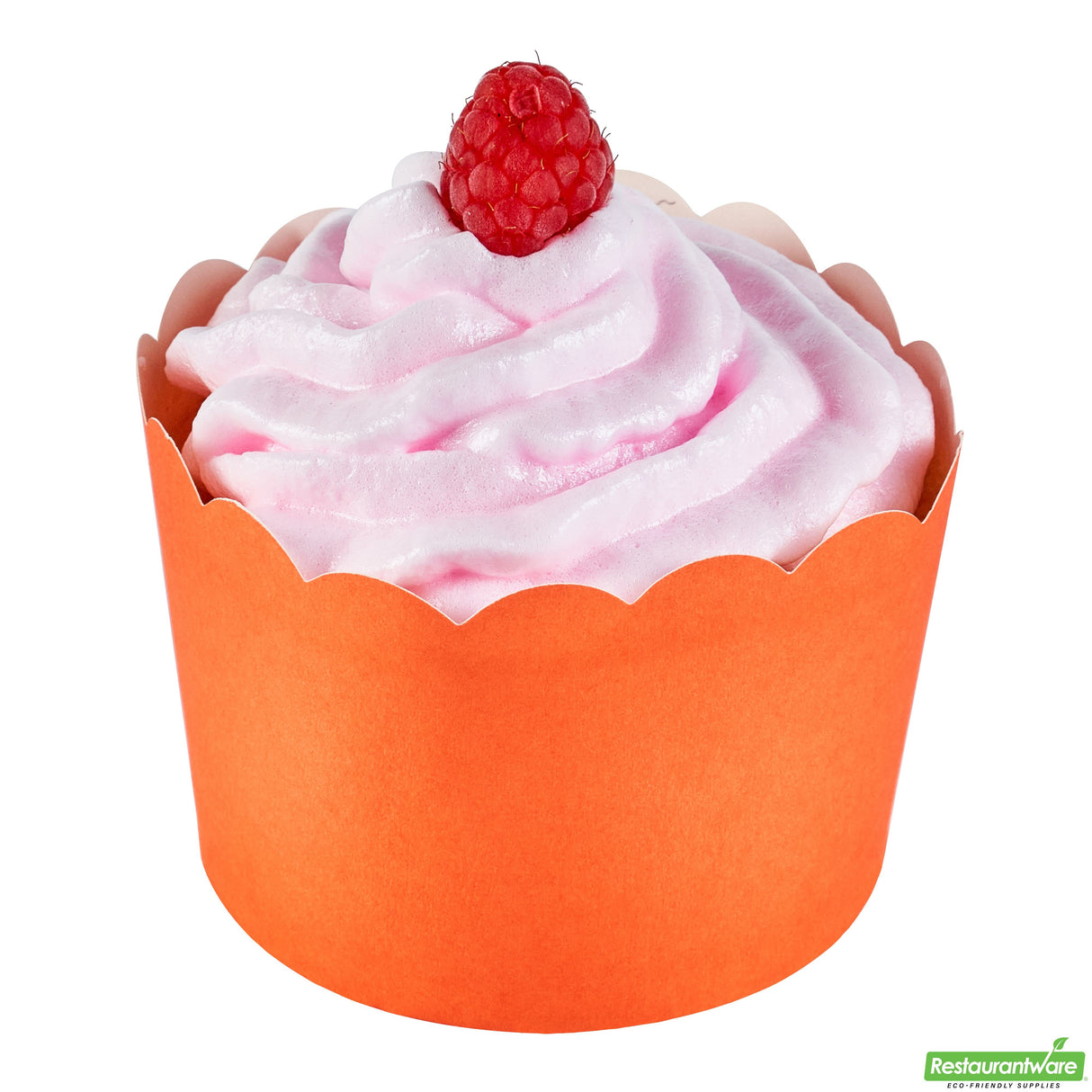 Cups, Baking, 10 Ounce, Paper, Tangerine Orange, Scallop, Jumbo 3.50 x 3.50 x 2.50 Inch, Round,200 - 1 EACH