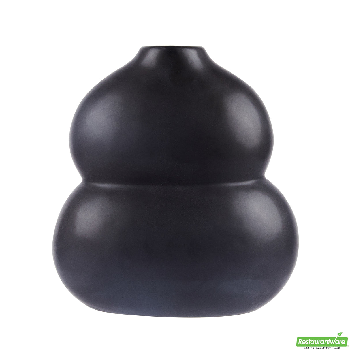 Vase, Table Art, 6.50 x 4 x 7 Inch, Ceramic, Black, Gourd Shape,1 - 1 EACH