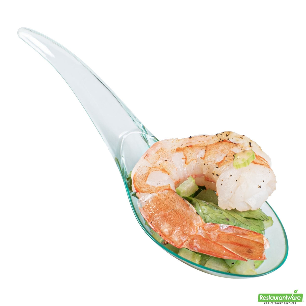 Spoons, Tasting, 5 Inch, Plastic, Sea Green Wave Design, Heavyweight, 5 Linear Inch,1 - 100 COUNT