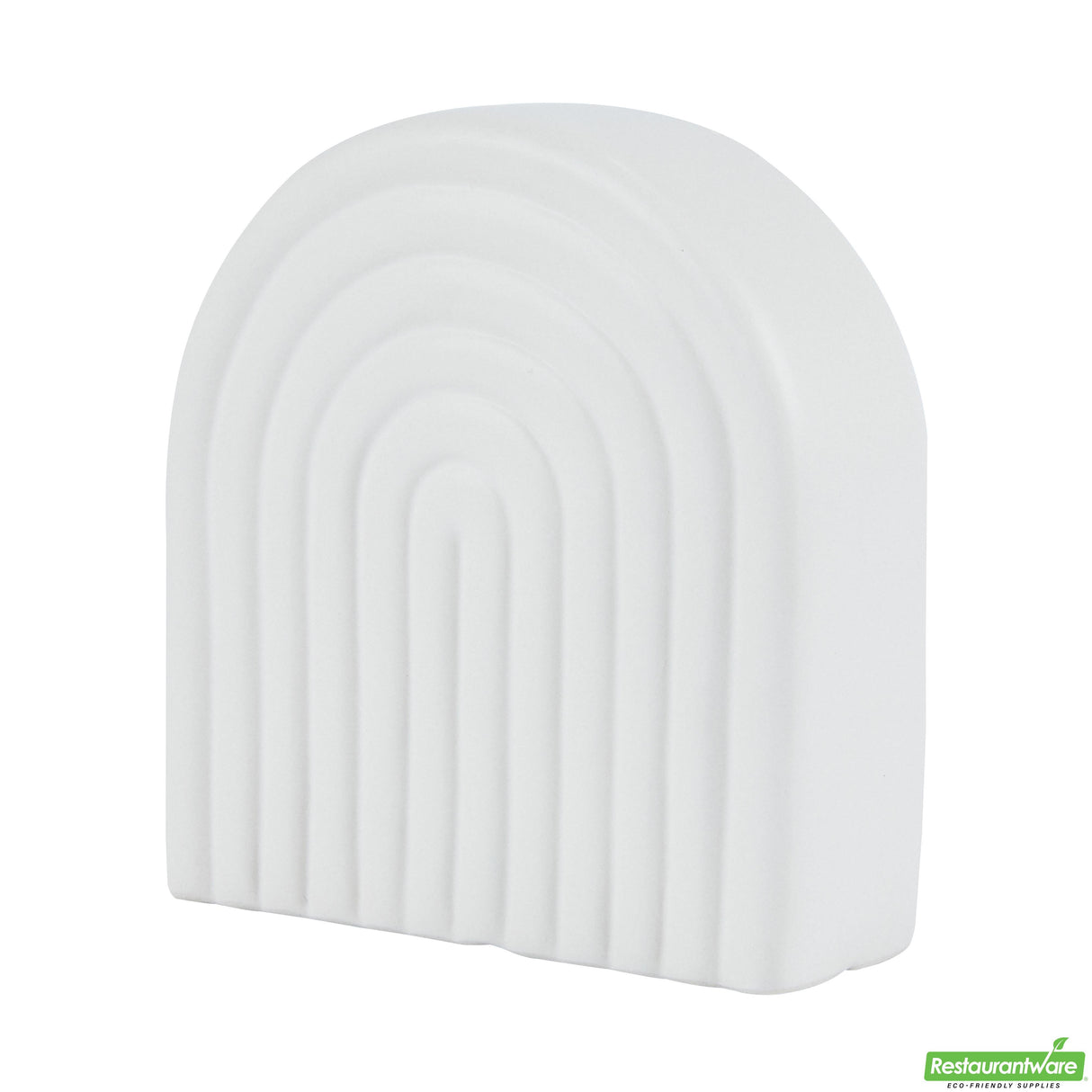 Vase, Table Art, 6 x 2 x 6.25 Inch, Ceramic, White, Rainbow Shape,1 - 1 EACH