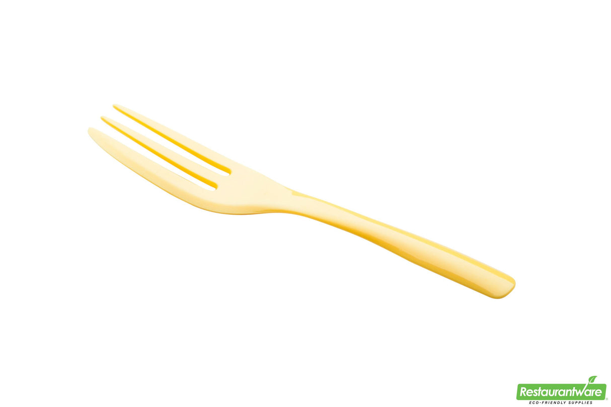 Forks, Cake, Heavyweight Plastic, Baby Yellow, 4 Inch, with Knife-Edge, 4 Linear Inch,1 - 500 COUNT