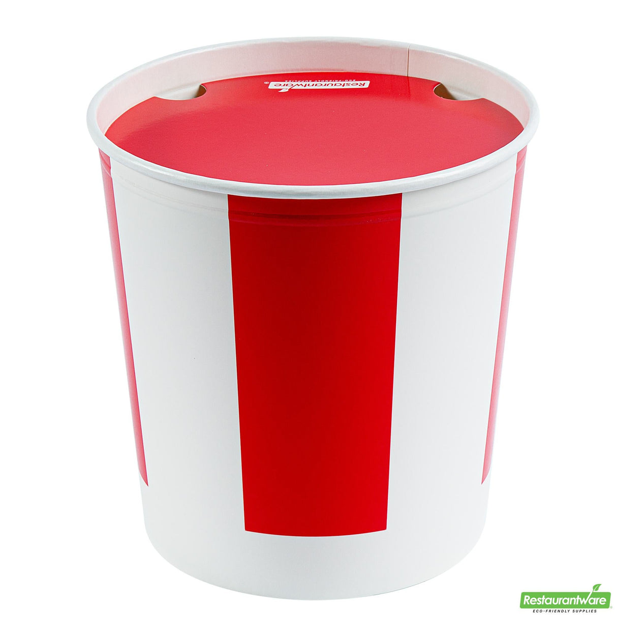 Buckets, Chicken, Bio Tek 130 Ounce, Paper, Red & White, includes Lid,25 - 1 EACH