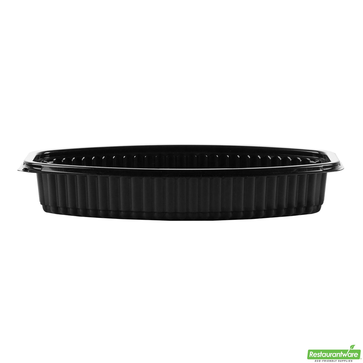 Containers, Food, RW Base 21 Ounce, Microwavable Plastic, Black, 9.25 x 5.75 x 2.25 Inch, Oval, Includes Clear Lid,2 - 50 COUNT